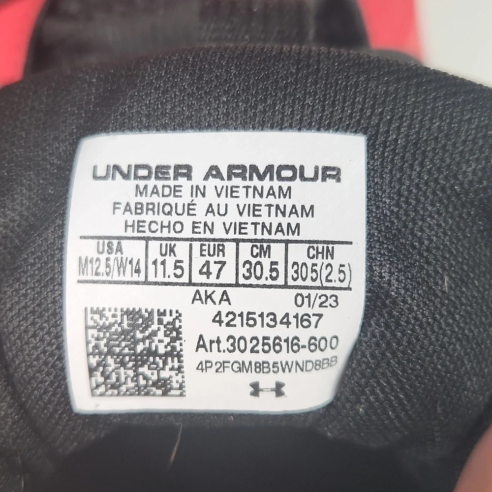 Under Armour- Men's Lockdown 6 Basketball Sneakers- Red/Black - Size 12.5